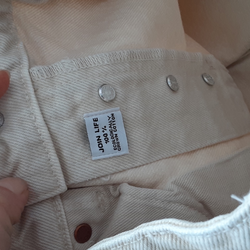 Zara Join Life cream High Waisted Button Fly Jeans Size 8 - Picture 9 of 11